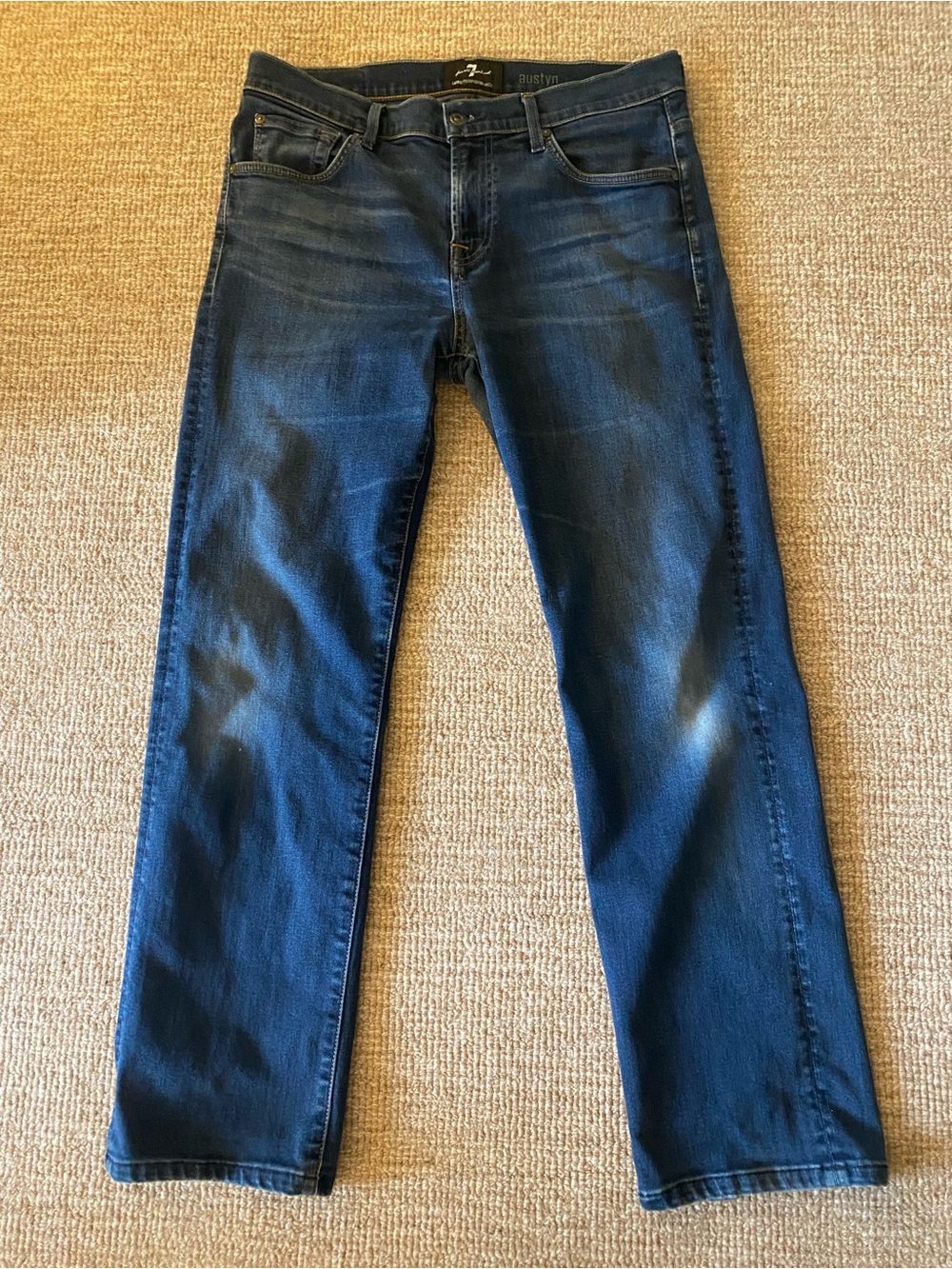 7 For All Mankind Men's Indigo Straight-Leg Jeans
